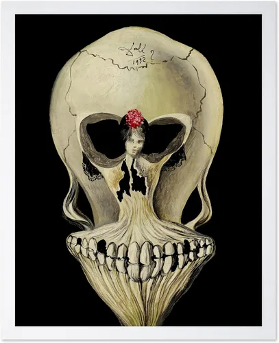 Vista 34 de Poster Master Póster vintage – Impresión de pintura de bailarina en la cabeza de la muerte – Arte surrealismo – Regalo gótico para él, ella