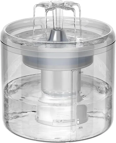Vista 10 de Fuente de agua para gatos de acero inoxidable, fuente de agua para gatos de 68 onzas / 2.0 L con boquilla de cascada de flores, fuente de agua