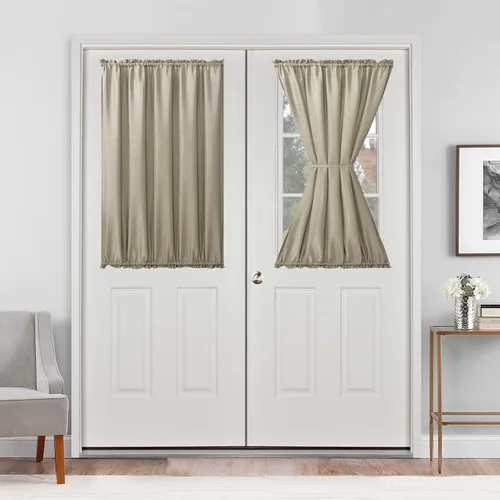 Vista 74 de Cortinas para puerta francesa, color aguamarina, 24 pulgadas de ancho x 40 pulgadas de largo, 1 panel Bolsillo para barra, semitransparente