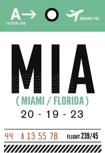 Vista 4 de 1000 Piece Puzzle Miami, Florida, MIA, Luggage Tag (Made in USA, Eco-Friendly Materials, Linen Paper, Jigsaw Puzzle for Adults and Family)