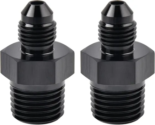 Vista 13 de EVIL ENERGY 3AN macho acampanado a 1/4" NPT tubo adaptador de ajuste de 90 grados aluminio negro 2 piezas