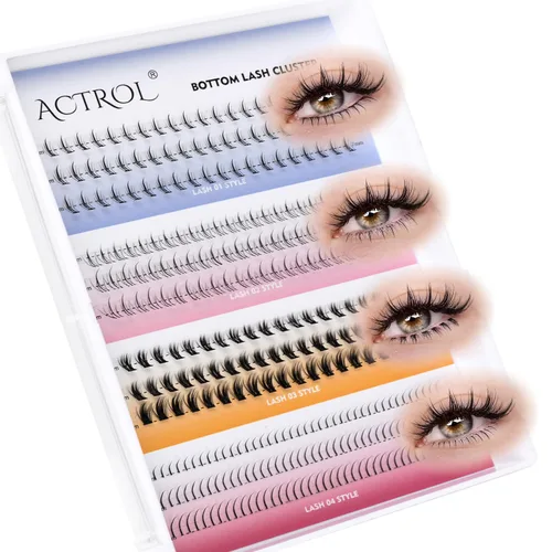 Vista 7 de ACTROL Pestañas de anime con forma de pluma, extensiones de racimo de pestañas naturales de manga individual