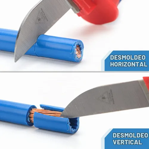 Vista 8 de iCrimp - Cuchillo de utilidad para pelar cables y lengüetas de cable de batería, herramientas para prensar con cortador de alambre