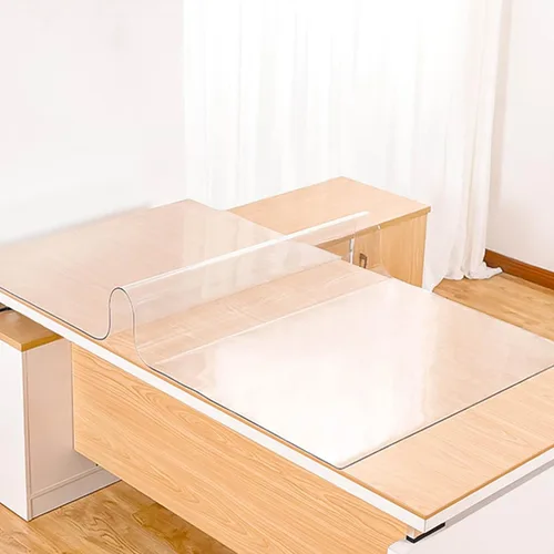 Vista 3 de Tapete rectangular transparente para silla de oficina, protección de PVC para niños, protector de plástico de cocina, resistente al aceite, 39.4 in