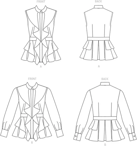 Vista 6 de Vogue Patterns V1728B5 Misses Top/Vest B5 (8-10-12-14-16), color blanco