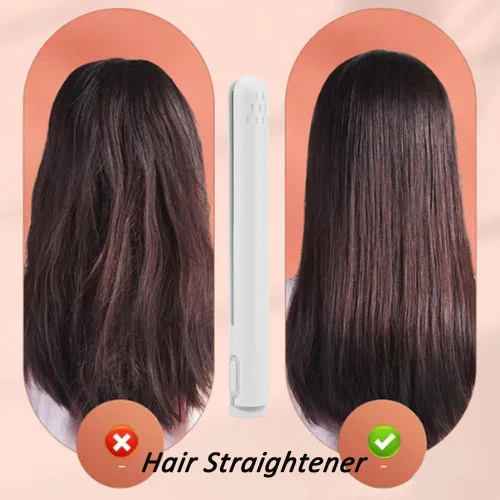 Vista 7 de RJDJ Mini rizador de doble propósito, alisador y rizador de pelo 2 en 1, calentador de cerámica, portátil, recargable por USB, adecuado para cabello