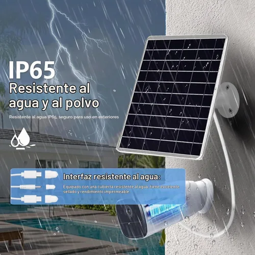 Vista 6 de Panel solar de 8 W integrado con batería de 12000 mAh para cámara de seguridad al aire libre, panel de cargador de enchufe 3 en 1
