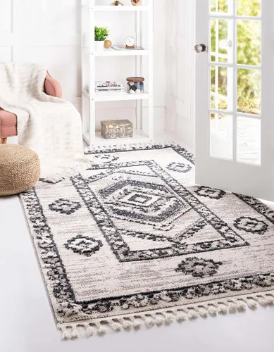 Vista 9 de Unique Loom Cherokee Collection - Alfombra rectangular de 2 x 3 pies 1 pulgada, gris fósil/marfil