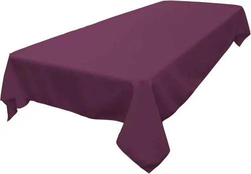 Vista 229 de LA Linen Mantel rectangular lavable de popelín de poliéster, resistente a las manchas y a las arrugas, cubierta de mesa 60x84, mantel de tela