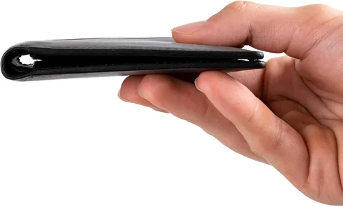 Vista 5 de DiLoro Billetera de cuero delgada para hombre con bolsillo plegable y tecnología de bloqueo RFID, Firenze Negro, Classic