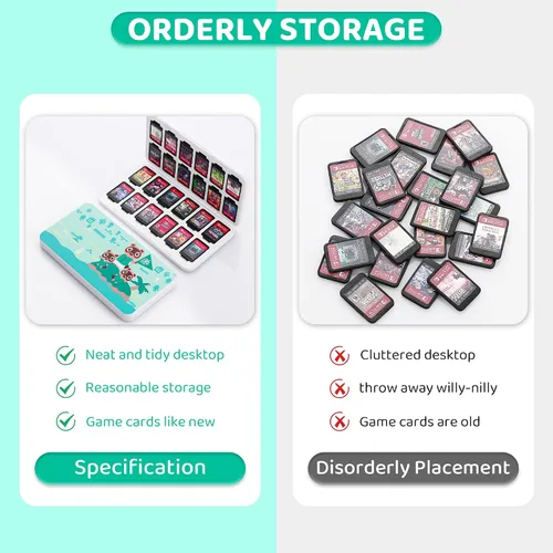 Vista 2 de FANPL Game Case Holder for Nintendo SwitchOLEDLite,24 Game Card and 24 Micro SD Card Slots Portable Storage for Switch Cartridge Box with Hard Shell