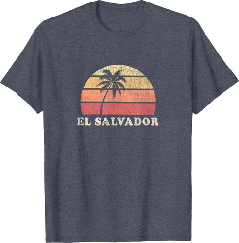 Vista 73 de El Salvador Vintage 70s Retro Throwback Design Camiseta, Azul