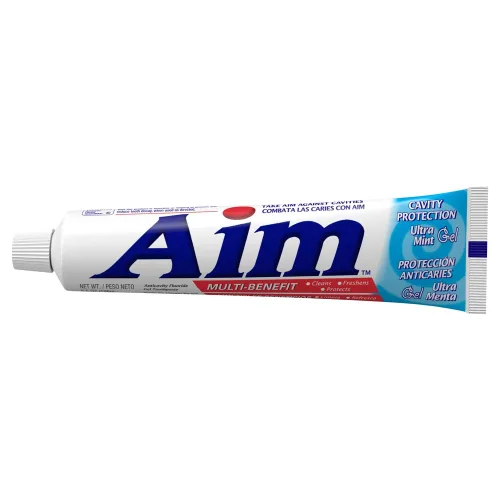 Vista 2 de Aim Cavity Protection - Pasta de dientes anticaries con flúor, gel ultra menta, 6 onzas, paquete de 6