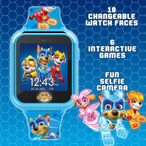 Vista 4 de Reloj inteligente Accutime Paw Patrol con cámara para niños y bebés - Reloj inteligente interactivo para niños y niñas con juegos, grabadora de voz