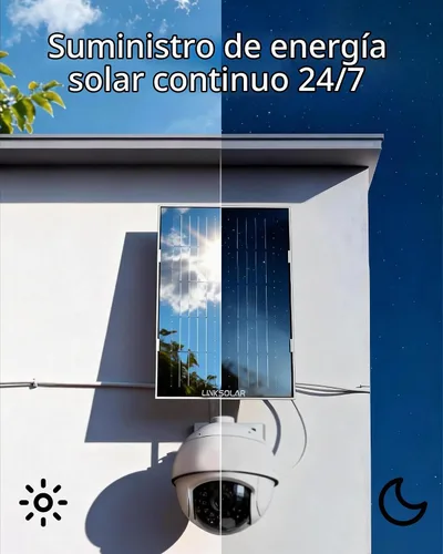 Vista 8 de Panel solar para cámara de seguridad, cargador solar de 3 W con enchufe de barril y puerto USB C para cámara de batería recargable al aire libre
