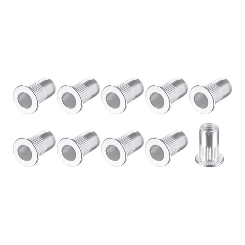 Vista 12 de METALLIXITY Tuercas de remache (M3) 25 piezas, tuercas roscadas de aleación de aluminio, para sujetadores mecánicos de muebles, tono plateado