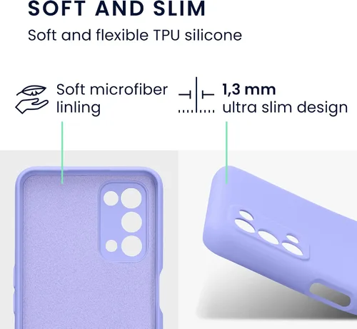 Vista 2 de kwmobile Funda compatible con Oppo A74 (5G) / A54 (5G) - Funda protectora delgada de TPU con acabado mate suave - lavanda claro