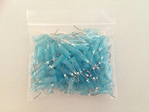 Vista 2 de 100pcs PRE Bent Flow Aguja Puntas Azul Claro 22 Calibre para Etch Dental GD