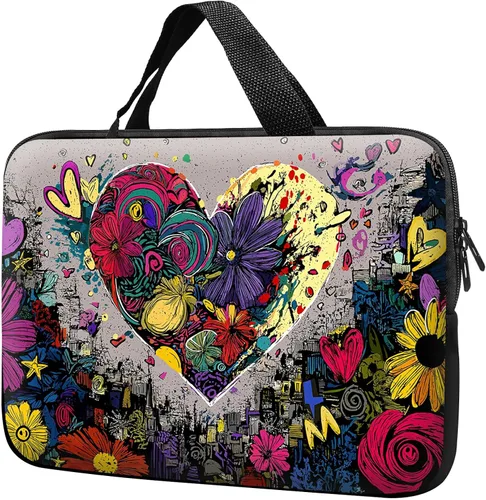 Vista 19 de Funda para laptop con asa de 10 pulgadas, impermeable, diseño de lentes de sol de alpaca, funda para computadora compatible con MacBook Air, Pro