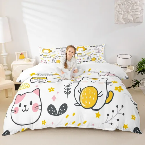 Vista 24 de Feelyou Funda de edredón de elefante de dibujos animados para niños, tamaño individual, juego de ropa de cama de cocodrilo para niños y niñas, funda