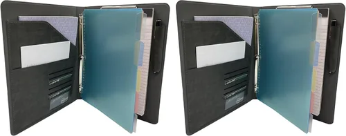 Vista 9 de Carpeta organizadora de cartera con carpetas de archivos de color, padfolio de negocios y entrevistas con carpeta de 3 anillas, portapapeles