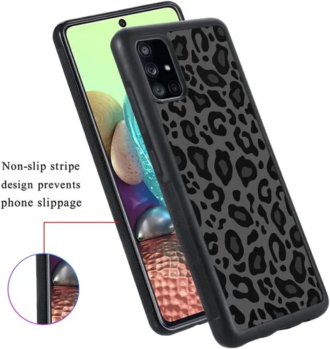 Vista 9 de KANGHAR - Carcasa compatible con Galaxy A71 5G, diseño de leopardo negro