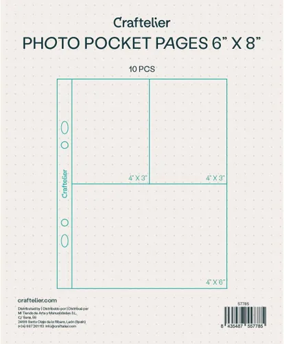 Vista 8 de Craftelier - Fundas de plástico con un solo bolsillo para álbumes de fotos personalizados Incluye 10 fundas de 6" x 8" (15,24 x 20,32 cm) en 4