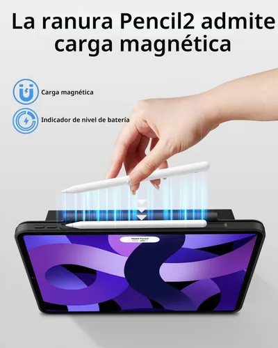 Vista 4 de Funda Magnética para iPad Air de 5ª Generación 2022 / Funda para iPad Air 4ª 2020 de Doble Capa con Folio Magnético, Ángulos Múltiples y Soporte