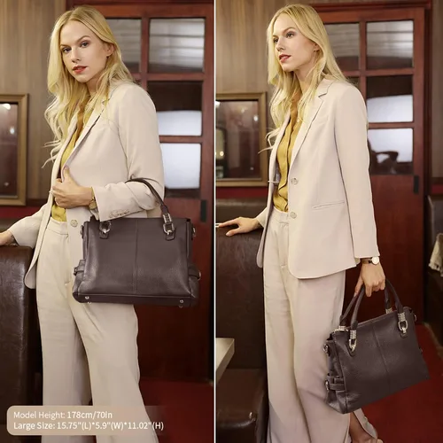 Vista 35 de Kattee Cartera bandolera estilo urbano de cuero para mujer
