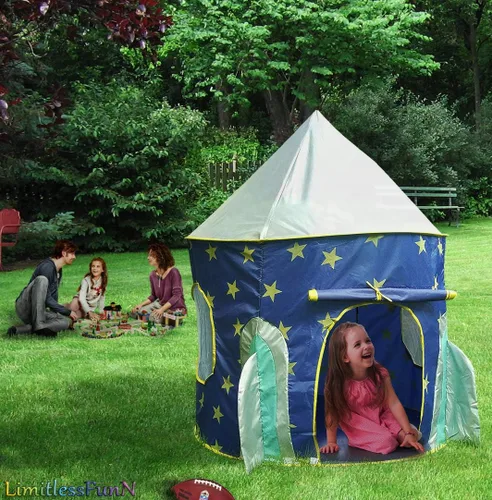 Vista 4 de Tienda de campaña y luces para niños, casa de juegos de castillo para niños, 41 x 53 pulgadas