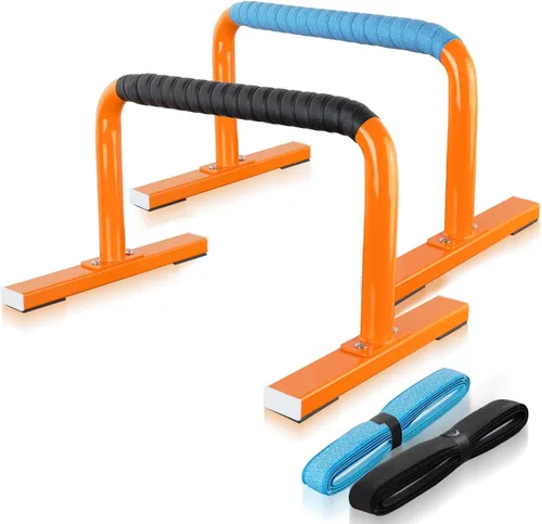 Vista 9 de Paraletas de entrenamiento de fuerza, barras de flexión, asas de flexiones, equipo de calistenia para entrenamiento en casa, barras de gimnasia