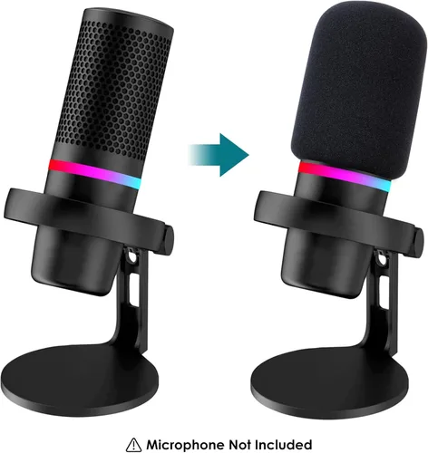 Vista 2 de YOUSHARES Parabrisas de espuma compatible con micrófono HyperX Duo Cast - Cubierta de espuma con filtro pop para micrófono de condensador HyperX