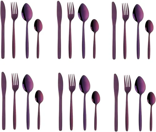 Vista 19 de BuyGo - Juego de cubiertos de 4 piezas, color negro, de acero inoxidable, portátil, para campamento, viajes, servicio para 1