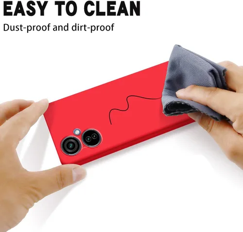 Vista 6 de Funda para Tecno Camon 19 Neo - Funda protectora de silicona líquida para Tecno Camon 19 Neo con cordón de silicona, funda delgada y suave a prueba
