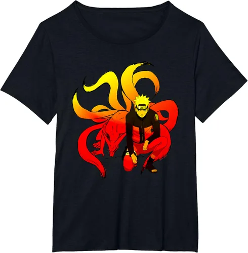 Vista 26 de Naruto Shippuden Naruto and 9 Tails - Camiseta de manga corta Negro