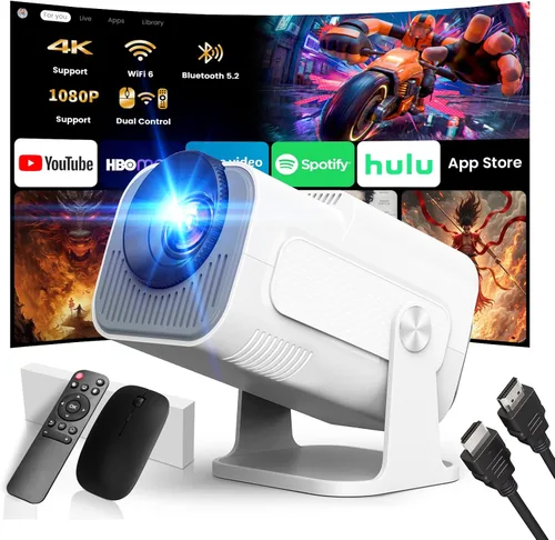 Vista 8 de Mini proyector con WiFi y soporte Bluetooth 4K y proyector inteligente