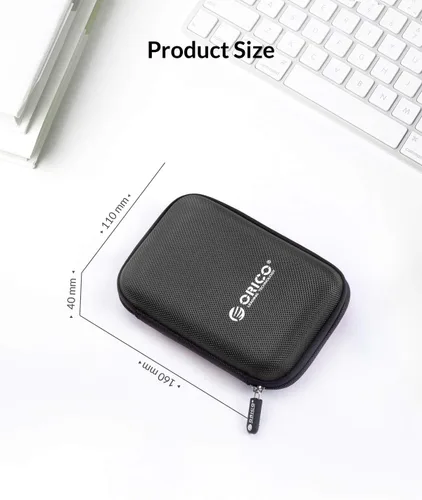 Vista 7 de ORICO Estuche para disco duro de 2.5 pulgadas, bolsa de transporte de almacenamiento de unidad externa, impermeable, a prueba de golpes