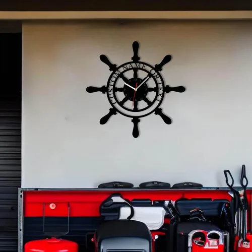 Vista 13 de Reloj de pared personalizado para taller de reparación de automóviles – Añade texto con nombre personalizado – Regalo para reparador, albañil