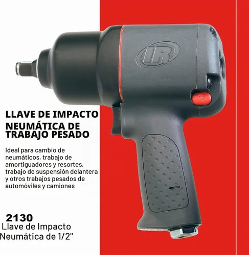 Vista 2 de Ingersoll-Rand 2130 llave de impacto neumática de uso pesado de 1/2 pulgada Cuenta con una salida de par de hasta 650 pies-libras, ideal