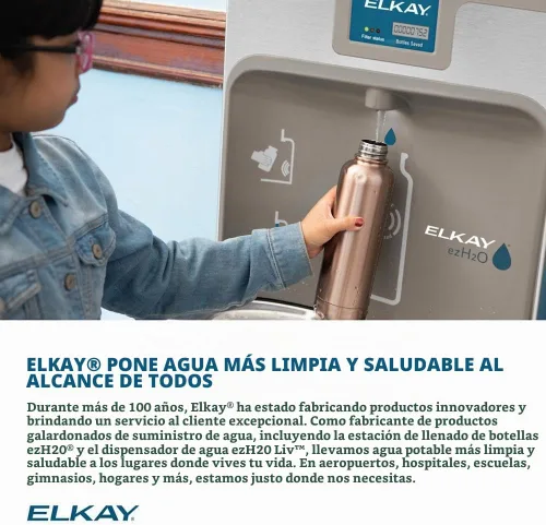 Vista 5 de Elkay LZ8WSSSMC ezH2O Estación de llenado superficial refrigerada de la botella del soporte filtrado 8GPH acero inoxidable
