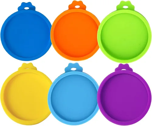 Vista 10 de Yobbai Tapas pequeñas para latas de comida para gatos de 3 onzas y 2.5 onzas, cubiertas de silicona de grado alimenticio, codificadas por