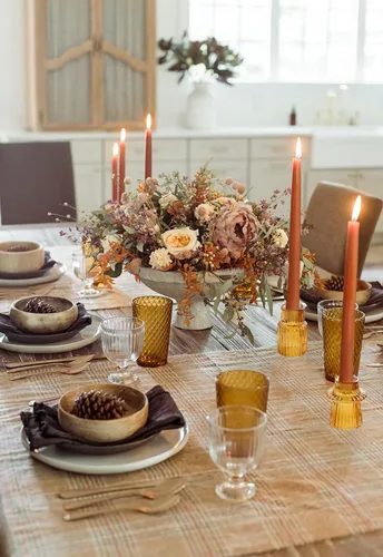 Vista 5 de Vixdonos Portavelas de cristal cónico para centros de mesa, decoración de boda y cena (3 piezas, ámbar)