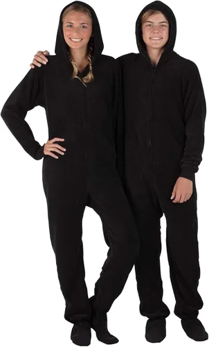 Vista 4 de Footed Pajamas - Enterizo con capucha a juego para la familia Suéteres de una pieza para niños, niñas, hombres, mujeres y mascotas, unisex, Candy