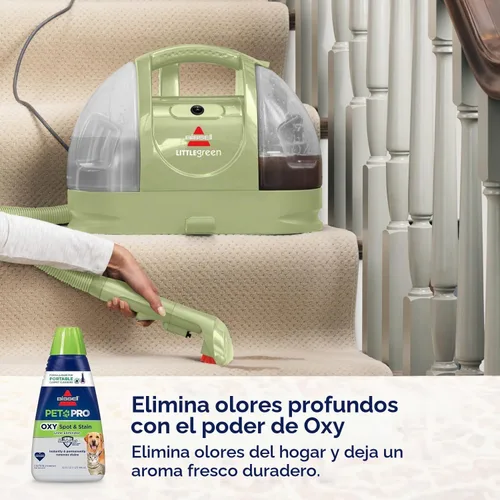 Vista 4 de Paquete de limpiador de alfombras portátil Little Green + fórmula PET PRO OXY Spot & Stain Formula, 32 onzas