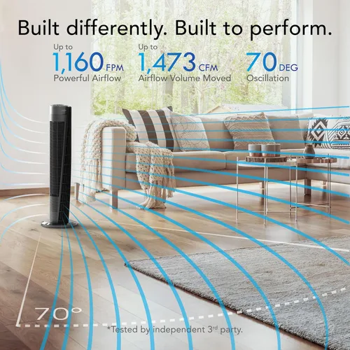 Vista 3 de Vornado Paquete de ventilador de torre de circulación de aire para toda la habitación de 41 pulgadas con circulador de aire de tamaño mediano de 9
