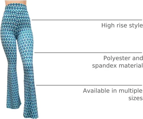 Vista 102 de ShopMyTrend - Pantalones de yoga largos con piernas anchas y acampanadas estilo palazzo, con cintura alta, para mujer