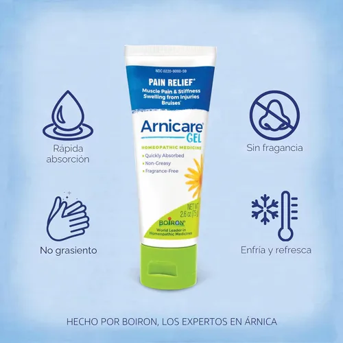 Vista 3 de Gel Boiron Arnicare para el alivio del dolor articular, dolor muscular, dolor muscular y la hinchazón de moretones o lesiones - Sin grasa y sin