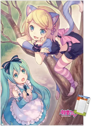 Vista 12 de Trends International Hatsune Miku - Póster de pared de Hatsune y Kagamine Versión enmarcada Barnwood