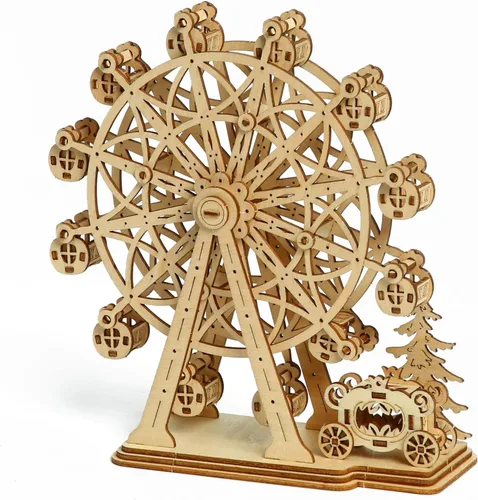 Vista 11 de Rompecabezas de madera 3D en kits de modelos de dirigibles, acertijos cerebrales y rompecabezas para Navidad/Cumpleaños, regalos para adultos
