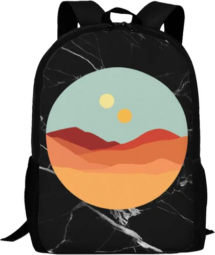 Vista 6 de RUAPIA-Two-Suns-Backpack, Lightweight Backpack Casual Daypack, Bookbag for Men Women